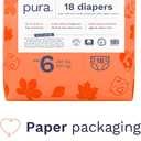 Pura Size 6 Eco-Friendly Diapers (29+ lbs) Totally Chlorine Free (TCF) Hypoallergenic, Soft Organic Cotton, Sustainable, up to 12 Hours Leak Protection, Allergy UK, 1 Packs of 18 Diapers