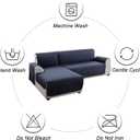 Genina Sectional Couch Covers for Dogs L Shaped Sofa Covers Chaise Lounge Cover Reversible Sofa Cover Sectional Furniture Protector for Pets, Kids (Navy Blue, Small)