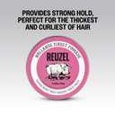 REUZEL Pink Grease Pomade, Strong All Day Hold, Oil-Based Styling Wax, Medium Shine, Easy To Wash Out, For All Hair Types