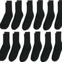 Hanes Men's Double Tough Socks, Crew and Ankle Moisturing Wicking Socks, Black & White, Multi-Packs (Black)