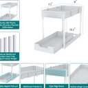 DEKAVA Cabinet, 2 Pack Under Sink Organizer, 2 Tier Sliding Bathroom Kitchen Organizer, Large White ABS Baskets, Easy Install & Clean