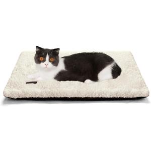 Self Warming Cat Bed Self Heating Cat Dog Mat 24 x 18 inch Extra Warm Thermal Pet Pad for Indoor Outdoor Pets with Removable Cover Non-Slip Bottom Washable Non Electric (Beige)