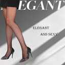 2Pack Sheer Tights for Women High Waist Stockings Sexy Sheer Pantyhose (Black)