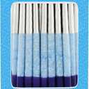 The Dreidel Company Dripless Blue, Purple Metallic Hanukkah Candles Premium Tapered Hand Decorated Chanuka Candles 1-Hour Burn Time (Single)