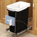 Chenthrall Pull Out Trash Can Under Cabinet with Garbage Bag Holder，Heavy Duty Under Sink Garbage Can Pull Out Kit-Up to 125 lb，Fit for 7–13 Gallon Cans ，Chrome (Trash Can Not Included)