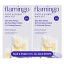 Flamingo Women’s Face Wax Kit with 20 Wax Strips for Face, 8 PostWax Cloths, and 1 PostWax Serum, Pack of 2