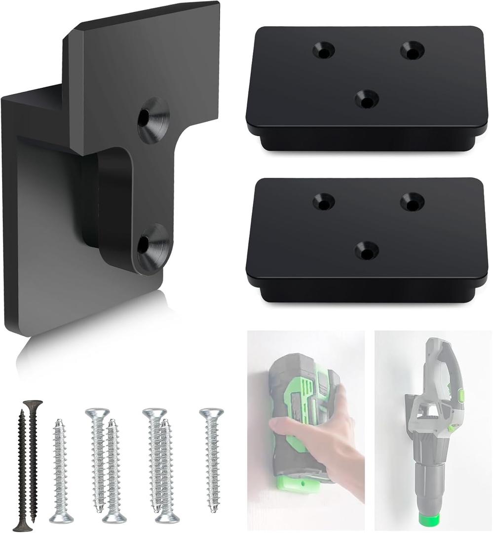 Blower Wall Mount Hanger for EGO Leaf Blower - Leaf Blower Wall Mount Bracket with Battery Holders Compatible with EGO 530 615 650 CFM Blower, Leaf Blower Attachments & Accessories for EGO Blower