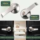 Privacy Door Handle with Lock, Keyless Entry for Bedroom and Bathroom, Rectangular Interior Door Lever, Easy Installation, Satin Nickel, 6 Pack