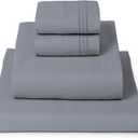 Mellanni Full Sheets Set - 4 PC Iconic Collection Bedding - Hotel Luxury, Extra Soft, Cooling Bed Sheets - Wrinkle, Fade, Stain Resistant (Full, Mineral Gray)