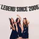 2 x Legend Since 2005 Banner for 20th Birthday Party Decoration,Happy 20th Boys Girls Birthday Party Banner,Handmade - Black