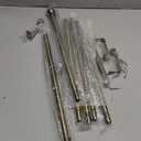 Antique Brass Curtain Rods for Windows 48 to 88, Adjustable 5/8 inch Brushed Brass Curtain Rod Set with Brackets, Heavy Duty Decorative Drapery Rod for Bedroom, Living Room