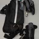 PetAmi Hands Free Dog Leash, Dog Running Leash Belt Bag for Walking, Jogging, Dog Waist Double Zipper Pouch with Poop Bag Dispenser, Dual Padded Handles Reflective Bungee Leash, Double (Black)