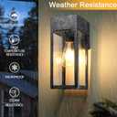 Porch Lights Outdoor Wall Sconce, Outdoor Light with GFCI Outlet, Waterproof Exterior Wall Lantern Light Fixtures, Anti-Rust Wall Lamp with Clear Glass for Patio Doorway Garage- Black, 1 Pack