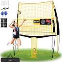 PodiuMax Volleyball Training Equipment, 11x8FT Adjustable 6.58 ft, Volleyball Practice Net for Serve & Spike, 2-in-1 Train & Play, Fast Setup, Stable Frame Training Net for Backyard Indoor Outdoor