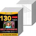 130 PCS Self-Adhesive Laminating Sheets, 9 x 12 Inches Clear Laminating Sheets No Machine Needed Self Sealing Laminate Sheets