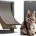 Cat Door for Door, All Aluminum Frame, Small Pet Door for Interior and Exterior, Heavy Duty Doggy Door, Double Magnetic Flaps, Thermal Tnsulation, Energy Efficient, Sliding Lock Panel(Pets Up to 22Lb) S