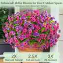 Yastouay 24 Bundles Artificial Flowers for Outdoors, UV Resistant Artificial Outdoor Flowers No Fade Fake Outdoor Flowers Plants for Garden Porch Window Box Pot Planters Decor (Fuchsia+Rose Red)