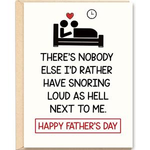 3 x Funny Fathers Day Card for Husband from Wife,Humorous Fathers Day Idea Gift for Husband, Snoring Joke Love Card for Him