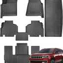 Floor Mats & Cargo Liner Fit for Jeep Wagoneer 2022-2025 7 Seat (Not L or 8 Seat), Trunk Carpet TPE All Weather Protector Anti-Slip Full Set Interior for Jeep Wagoneer 2022 2023 2024 Car Accessories