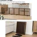Wooden Dog Gate Freestanding Foldable 6 Panel Pet Gates Extra Wide Dog Gates for Indoor Doorways Stairs 24in Height Support Feet Included