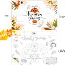 Thanksgiving Disposable Paper Placemats - 24 Pack Fall Turkey Harvest Thanksgiving Day Placemats for Kids Painting Coloring Family Dining Table Mats Holiday Table Decorations
