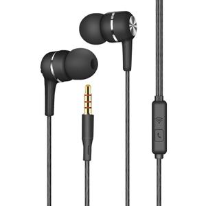Wired in-Ear Earbuds with Microphone, Stereo Sound, 10mm Bass Driver, Noise Isolating Earphones with Volume Control, Comfortable Fit for Phone, Laptop, Tablet