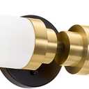 Emak Modern 22 Inch Bathroom Light Fixtures Over Mirror, Black Gold Vanity Lights with Milk Glass Shade, 2-Light Wall Sconce for Bathroom, Bedroom, Hallway, VL085-BKBGD-ML-2