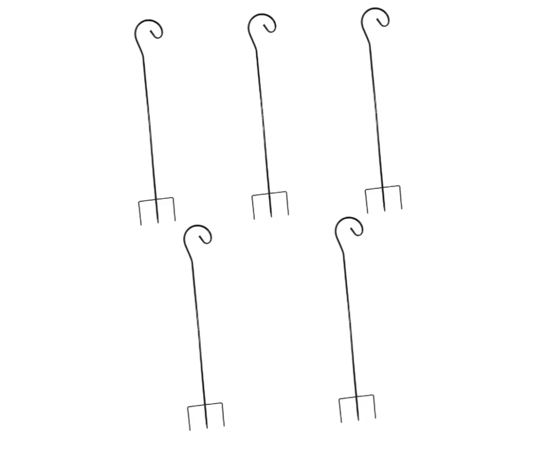 Mikikit 5pcs Shepherd Hooks for Hanging Plants Outdoor Plant Hangers Bird Feeder Stand Heavy Duty Garden Decor Vintage
