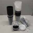 Honeydak 30 Pack Tumbler with Straw and Lid Bulk Glitter Plastic Cups Water Bottle Iced Coffee Travel Mug Reusable Party Favor Cups for Birthdays travel 24-27 oz (Black and Clear)