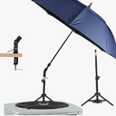 HVAC Umbrella With Magnetic Base Kit And Heavy Duty Steel Clamp,Work Umbrella Can Placed Anywhere Even Non-magnetic Surfaces, HVAC Tool for Outside Work(5 FT Width, Blue)