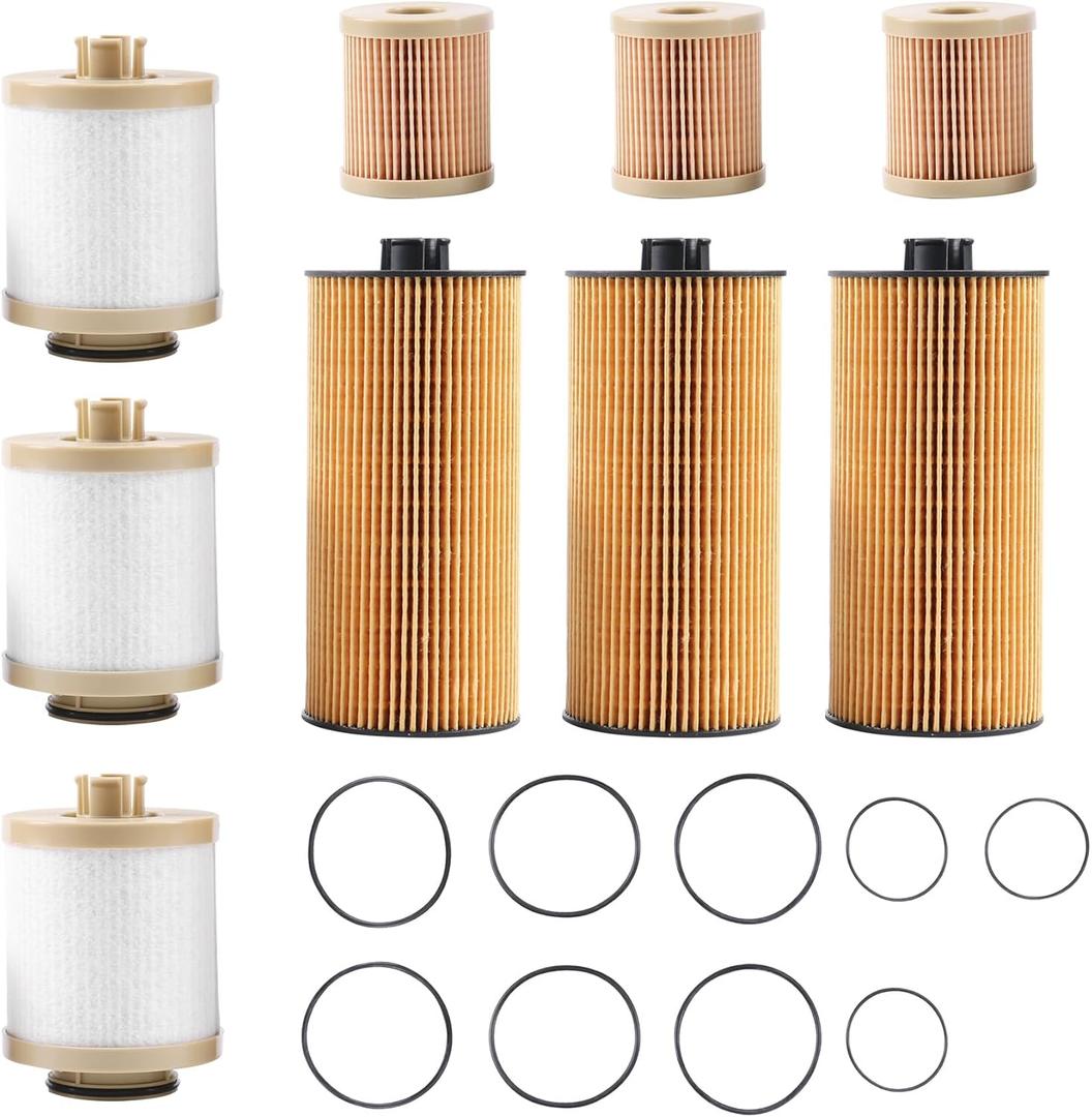 JDMSPEED New Fuel & Oil Filter Replacement 3 of Each FD4616 FL2016 Replacement For Ford 6.0L Turbo Diesel