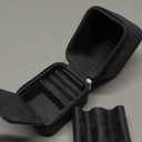 ROTHWELL Single Watch Travel Case with Accessory Compartment | Compact PU Leather Protective Box with Microsuede Interior | Fits Watches & Smartwatches Up to 55mm | Accessory Lid for Jewelry (Carbon)