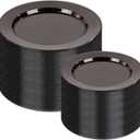 I00000 200 Pcs Clear Black Plastic Plates, Black Disposable Party Halloween Plates Include 100 Dinner Plate 10 and 100 Dessert Plate 7 Perfect for Wedding, Party & Halloween