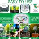 Soil Moisture Meter for Plants, 4-in-1 Soil Tester - pH/Fertility/Sunlight Meter, Large Dial, Indoor/Outdoor Plant Water Monitor, Garden Soil Test Kit for Lawn, Farm, Houseplants