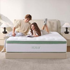 Queen Size Mattress 12 Inch, Hybrid Mattresses in a Box, Medium Firm Indiv Pocket Springs Fiberglass Free Breatlab Stress - Relieving