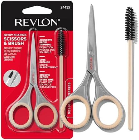 Revlon Designer Series Brow Set, Trimming and Shaping Eyebrow Kit with Scissors and Spoolie Brush, Easy to Use at Home or on The Go, 1 Count