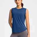 Soothfeel Womens Workout Tops for Women Sleeveless Tennis Yoga Shirts Lightweight Loose Athletic Running Tank Tops (Small, Blue)