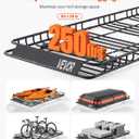 VEVOR Roof Rack Basket, 84 x 39 x 4.1 in, Universal Rooftop Cargo Carrier with 7.9 x 3.9 x 10.2 in Cargo Bag, Net, Ratchet Straps, 250 lbs Max Load Capacity Car Top Luggage Holder, for SUV Truck Car