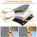 Upgraded Magnetic Thermal Insulated Door Curtain with Perspective Window, Weatherproof Oxford Cloth Filled with Cotton, Fit for Door Size 32" x 80", Doorway Curtains Size 35" x 82" Grey