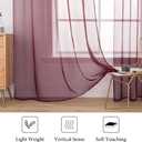 MIULEE 2 Panels Solid Color Sheer Christmas Window Curtains Elegant Window Voile Panels/Drapes/Treatment for Bedroom Living Room (54X45 Inches Wine Red)