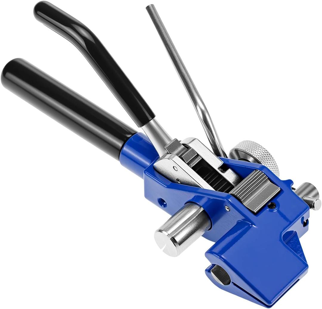 QWORK Banding Tools, Stainless Steel Cable Tie Gun Banding Tools Strapping Gear Tension Bander Tensioner for Stainless Steel Band Strap Belt Fastening and Cutting
