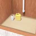 URMONA Waterproof Silicone Under Sink Mat 31'' x 22'' Shelf Liner for Kitchen and Bathroom, Cabinet and Counter Protector, Storage and Organizers, Litter Mat, Pet Cat Puppy Essentials(Khaki)