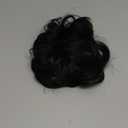 CJL HAIR Large Messy Bun Hair Piece Wavy Curly Scrunchies Synthetic Chignon Ponytail Hair Extensions Thick Updo Hairpieces for Women Jet Black