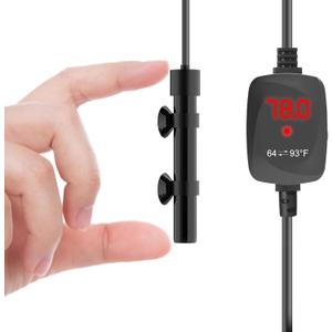 Mini Aquarium Heater 25W Super Small Fish Tank Heater with Digital Display Thermostat, Alumina Ceramic Betta Tank Heater Turtle Heater for 3-5 Gallon Tanks