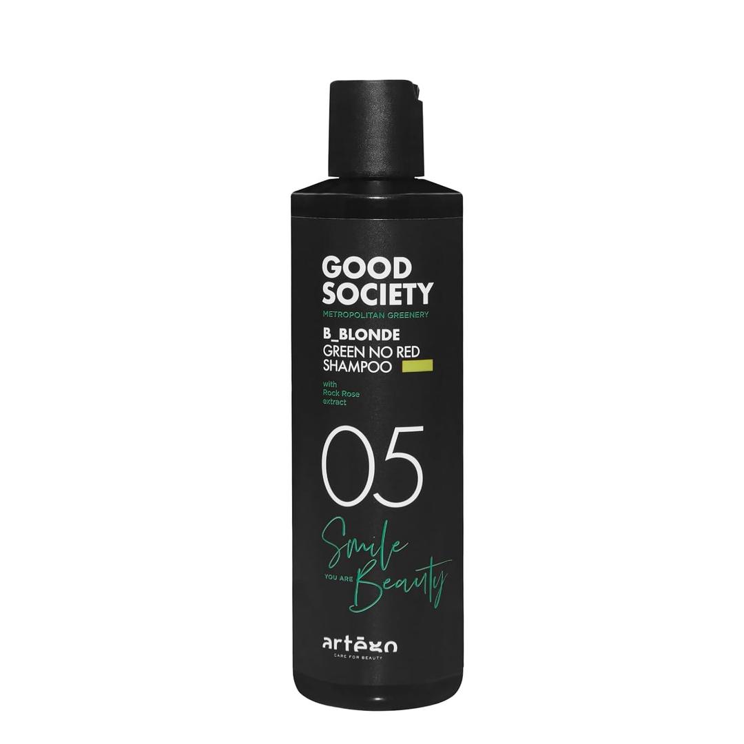 Artgo Good Society B_Blonde Green No Red Shampoo (8.5 fl oz) Tone Neutralizing Shampoo for Blonde, Brunette, Bleached & White Hair