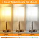 Table Lamp for Bedroom set of 2,3-Color Bedside Lamps with Pull Chain Table Lamps for Nightstand with AC Outlets,18'' Night Light Lamps with 2 Bulbs Lamps for Living Room Kids Office Decor（Nickel）