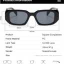 Verfimaci Trendy Rectangle Sunglasses for Women Man Square Sun Glasses (Black Frame Grey Lens+brown Frame Grey Lens)