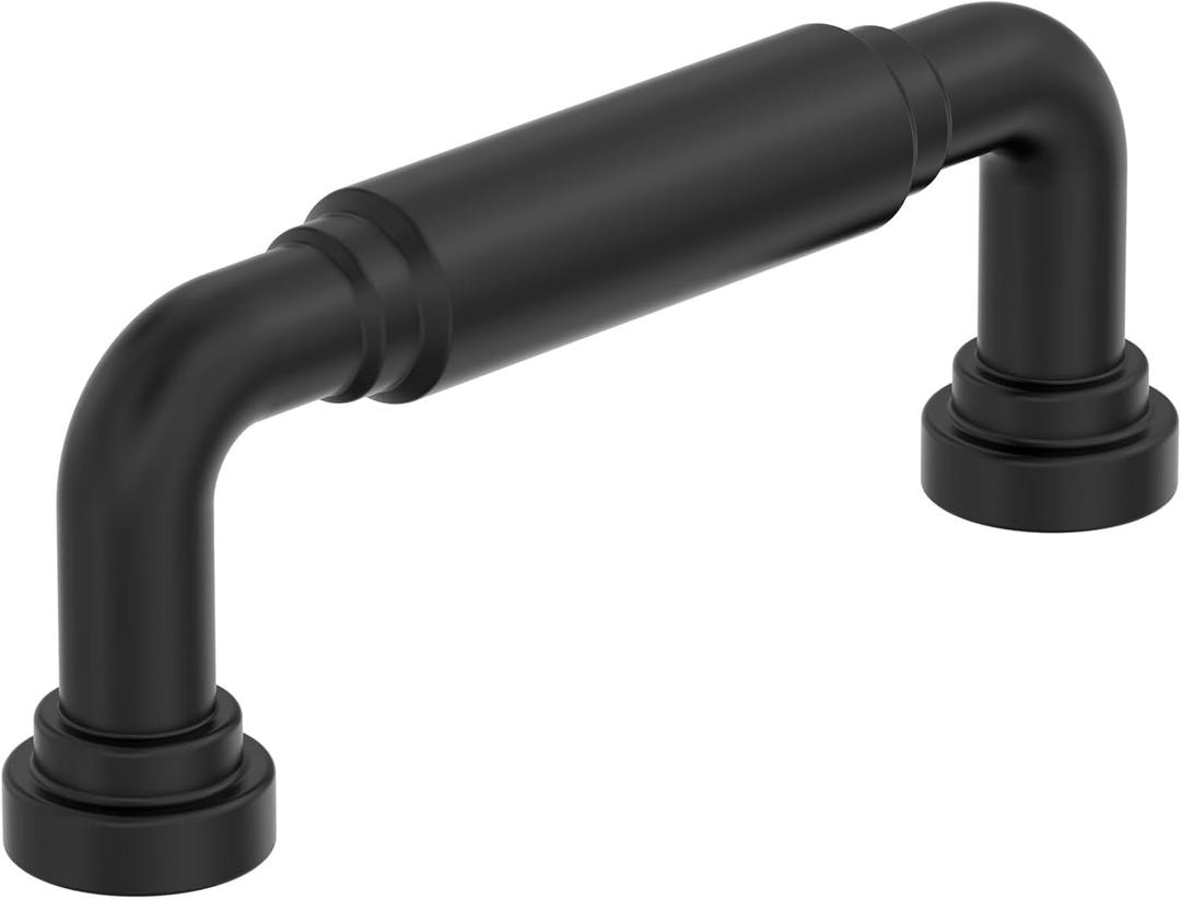 Amerock Coble 3 inch (76mm) Center-to-Center Matte Black Cabinet Pull, BP37661MB