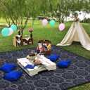Supfitness Extra Large Picnic Blankets Waterproof Foldable (60 "x 80") Beach Blanket Waterproof Sandproof,3-Layer Thicking Mat Outdoor Packable Camping Blanket