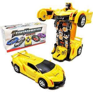 Present for for 3-6 Year Old Boys, Transforming Toys Cars for 3-8 Year Old Boy, Friction Powered Car Truck Toys for Boys Girls Toddler Aged 3, 4, 5 Year Old Present for Kids Christmas. (Yellow)